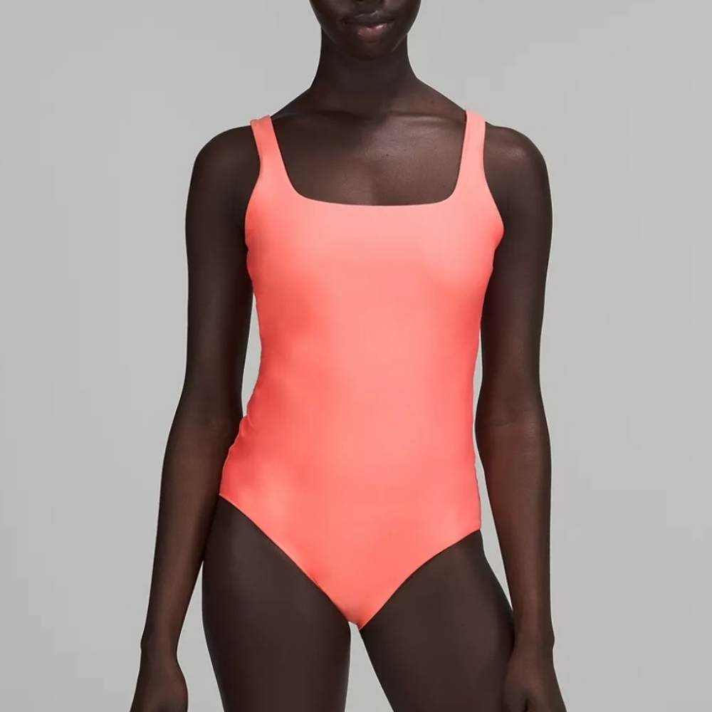 Waterside Square-Neck One-Piece Swimsuit NWT